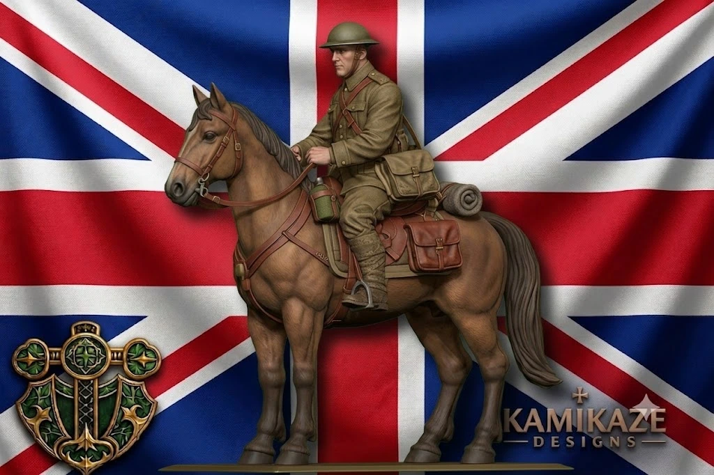 WW1 British Courier on Horseback