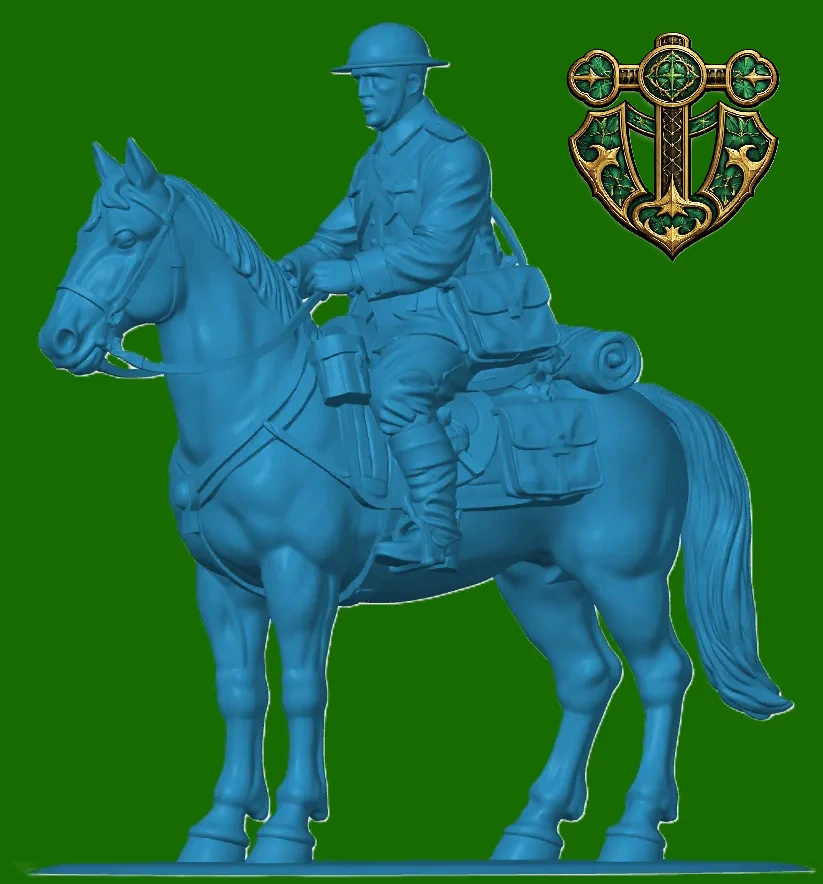 Vista 3 de WW1 British Courier on Horseback