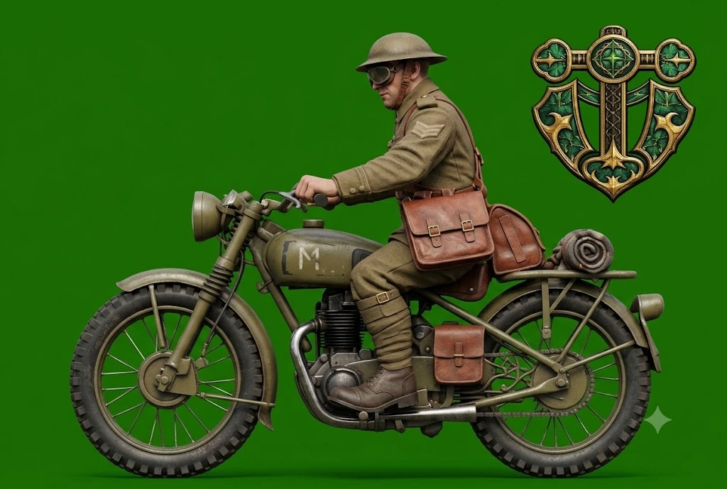 Vista 2 de WW1 British Courier on Motorbike