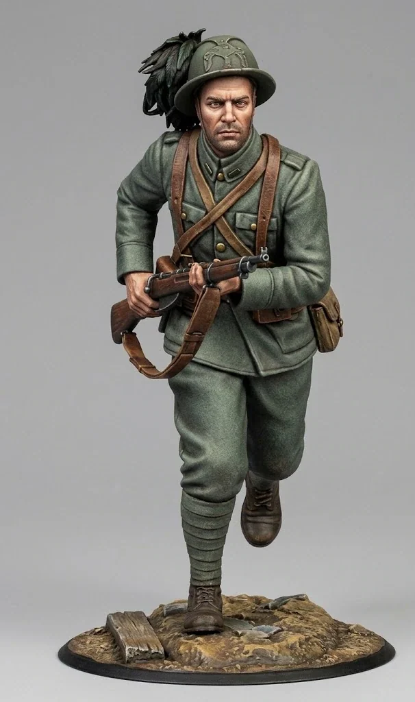 Vista 2 de WWI Italian Bersagliere running