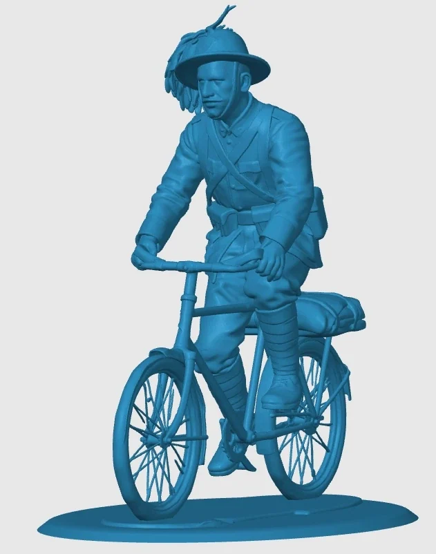 Vista 3 de WWI Italian Bersagliere on bicycle