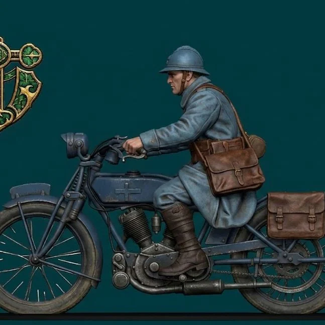 Vista 2 de WW1 French Messenger on Motorbike