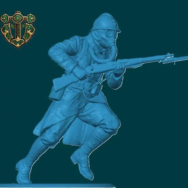 Vista 3 de WW1 French Infantryman Charging 2