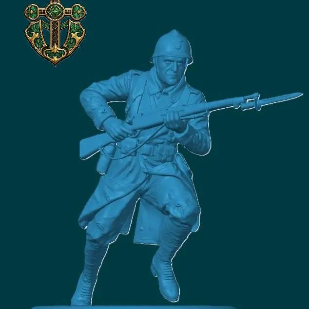 Vista 3 de WW1 French Infantryman Charging