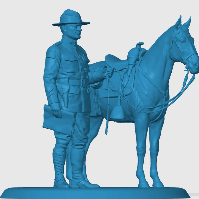 View 4 of WWI American Cavalry Officer