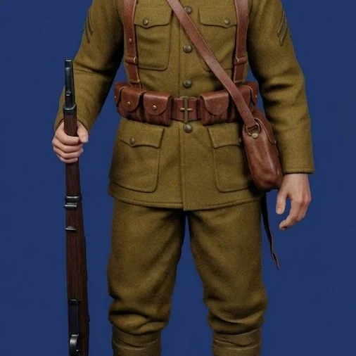 Vista 2 de WW1 American Infantry Soldier 4